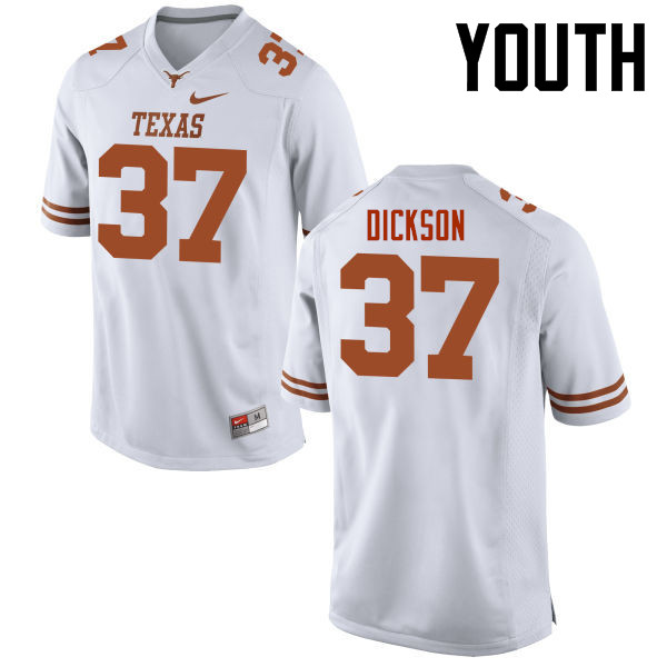 Youth #37 Michael Dickson Texas Longhorns College Football Jerseys-White